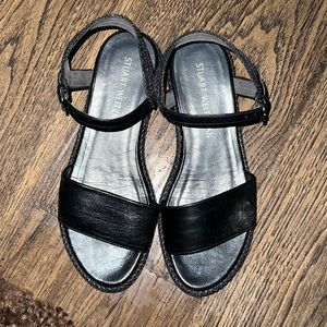 Black leather Stuart Weitzman sandals